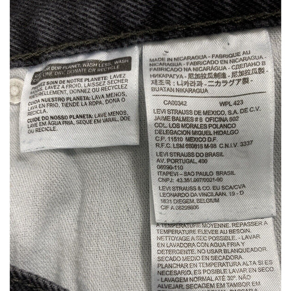 Levis 505 Jeans Mens 35 x 30 Black Denim Straight Casual Cowboy - Picture 4 of 11